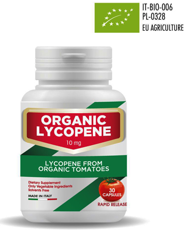 Our patented organic lycopene is a food supplement with lycopene organically extracted from organic Italian tomatoes. Its anti oxidant activity, Lycopene helps to reduce the oxidative stress and protects low density lipoproteins from free radicals, therefore Lycopene can contribute to the lipid balanced through a reduction of the oxidative stress... ask for our PRIVATE LABEL manufacturing POLICY