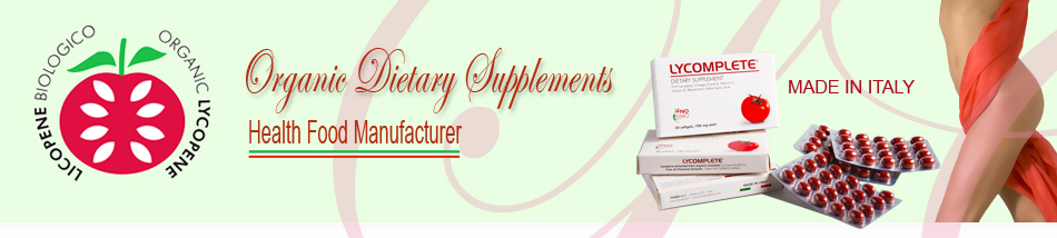 Supplements manufacturing industry, Italian organic lycopene health food supplements manufacturer suppliers to the worldwide health food antioxidant distributors, organic dietary supplements manufacturing pills for cardiovascular support, made in Italy health prostate supplements manufacturers, sports supplements products, beauty care antioxidant supplement to the USA, Canada, Germany, England, China, Japan, Russia, Qatar, UAE, Saudi Arabia and the Middle East markets